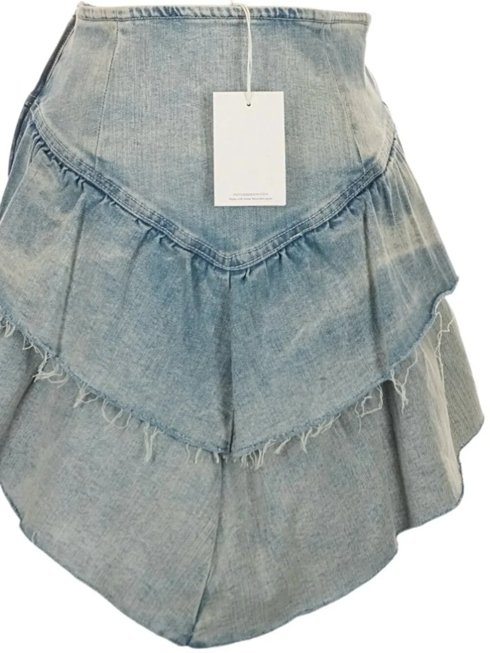 NWT MOTHER The Ruffle Mini Skirt Free People Anthro Coastal Cowgirl Sz 25 $198 - Picture 7 of 16